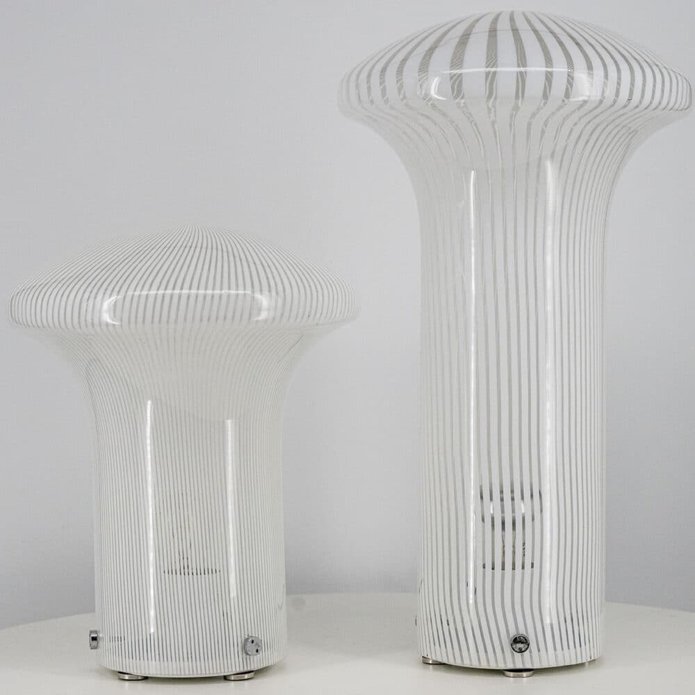 Set of Mario Ticco Glass 'Boletus' Table Lamps by Venini, Italy 1970