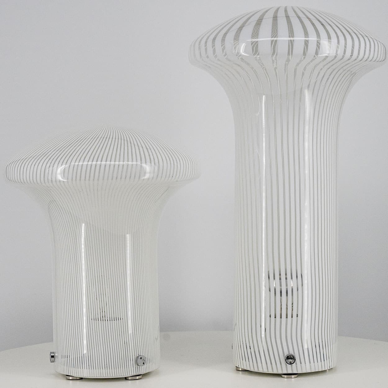 Set of Mario Ticco Glass 'Boletus' Table Lamps by Venini, Italy 1970