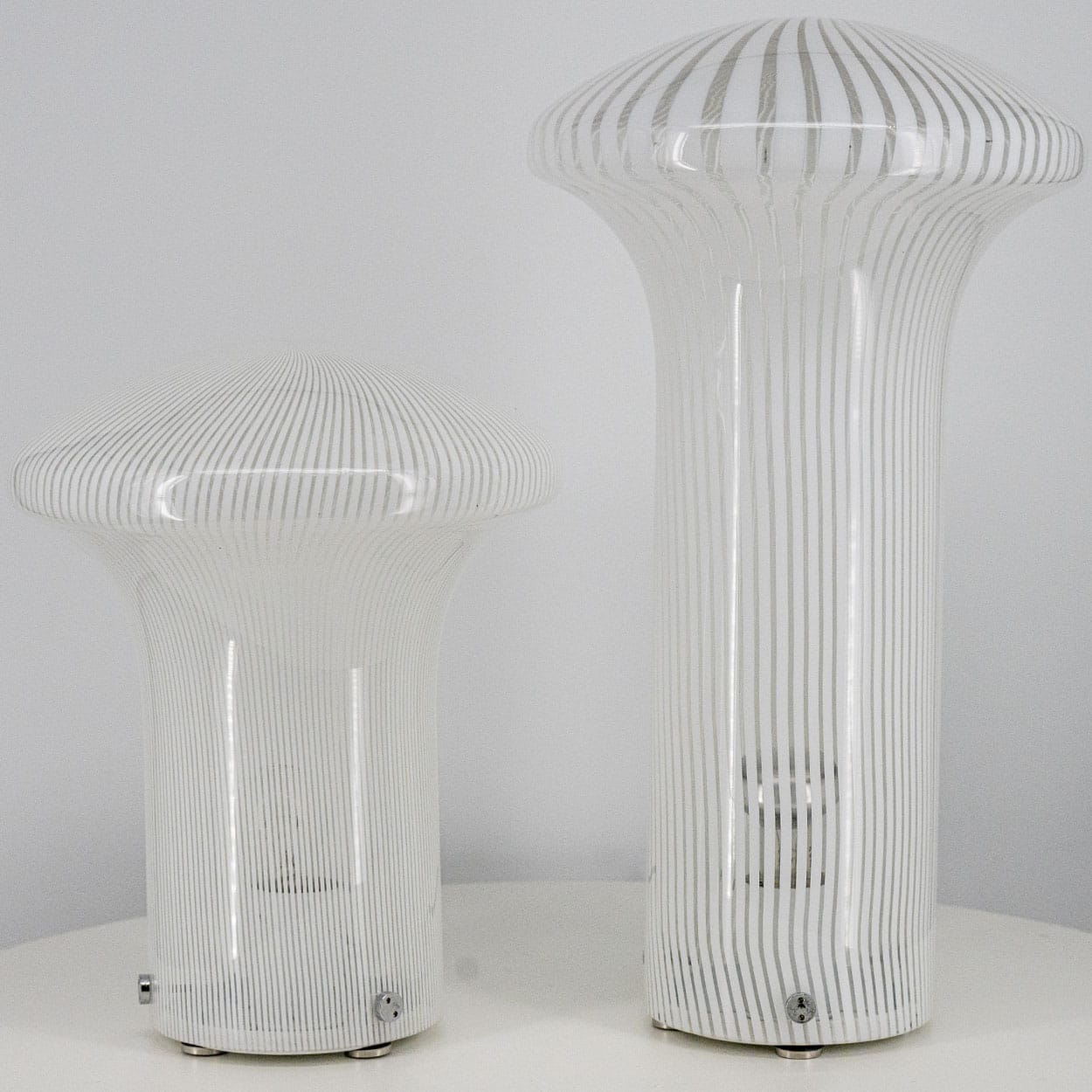 Set of Mario Ticco Glass 'Boletus' Table Lamps by Venini, Italy 1970