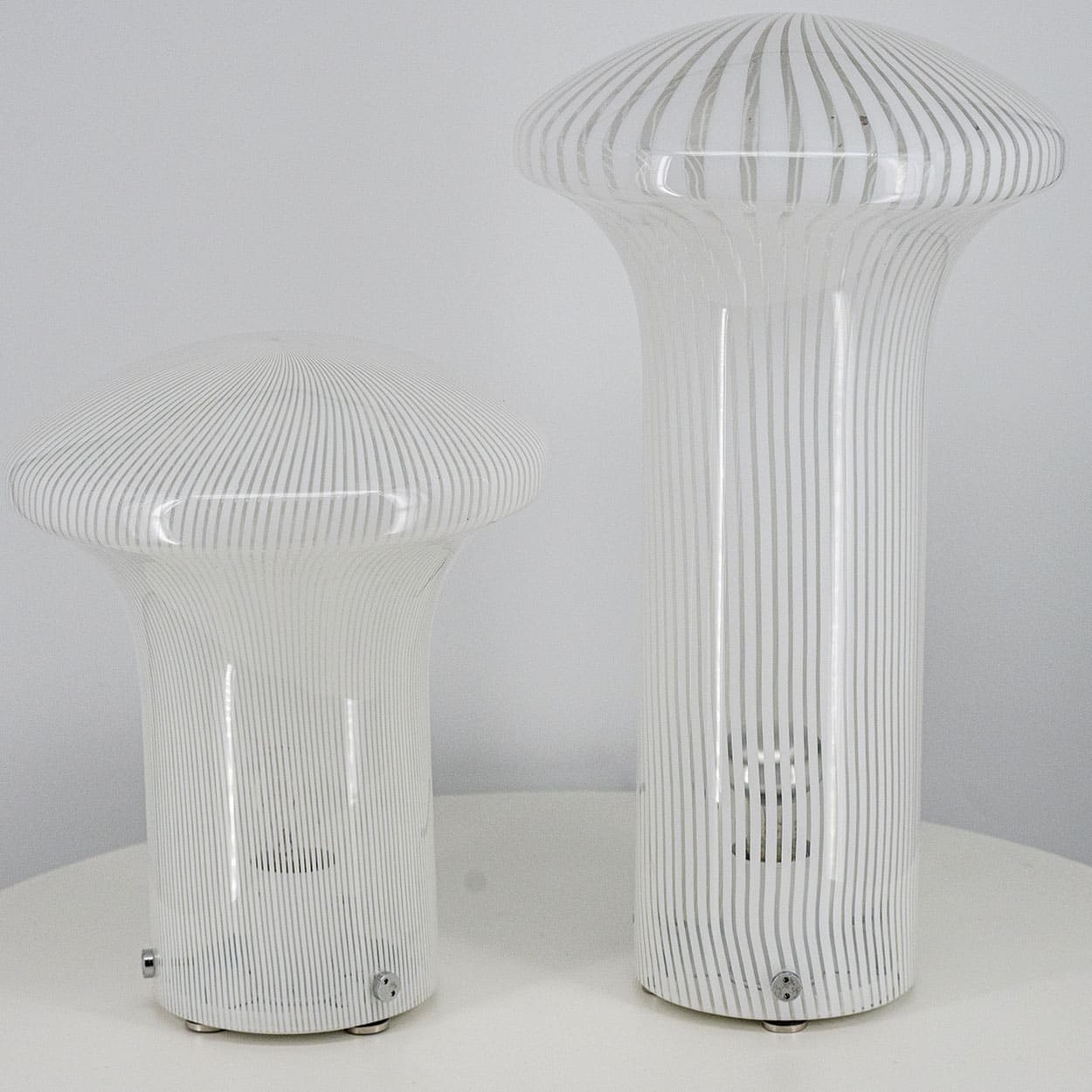 Set of Mario Ticco Glass 'Boletus' Table Lamps by Venini, Italy 1970