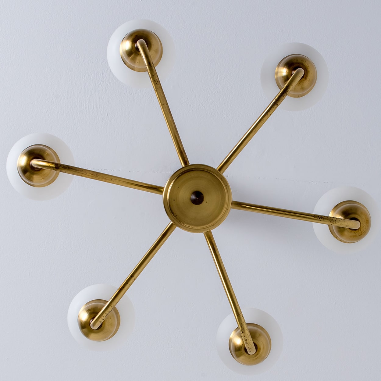 1 of the 2 Brass Chandeliers by Fog Morup, 1960s