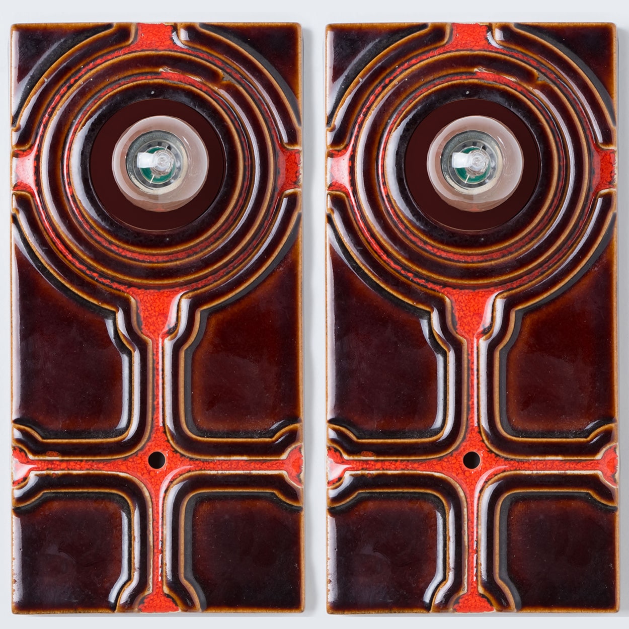 1 of the 3 Square Ceramic Wall Lights, 1970
