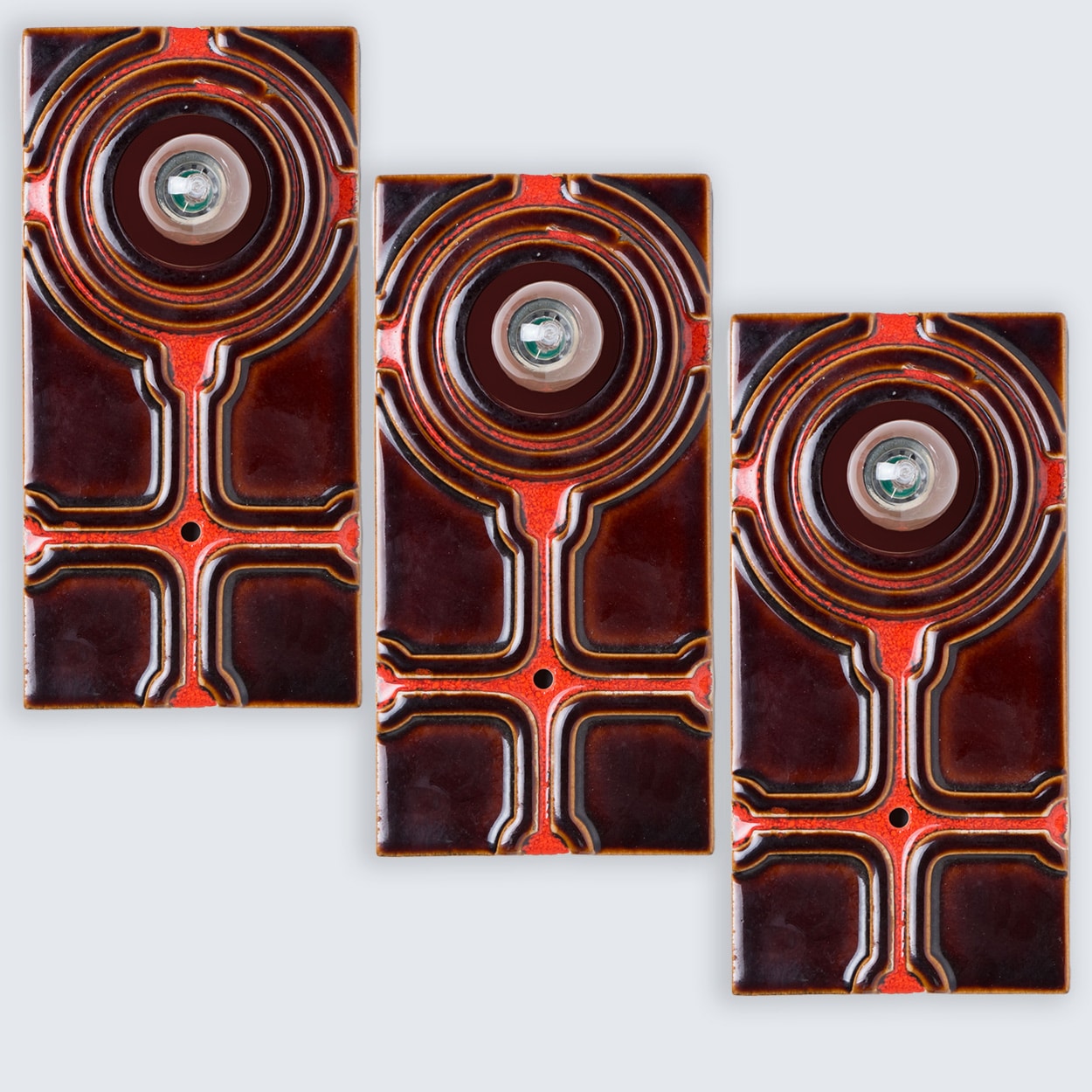 1 of the 3 Square Ceramic Wall Lights, 1970