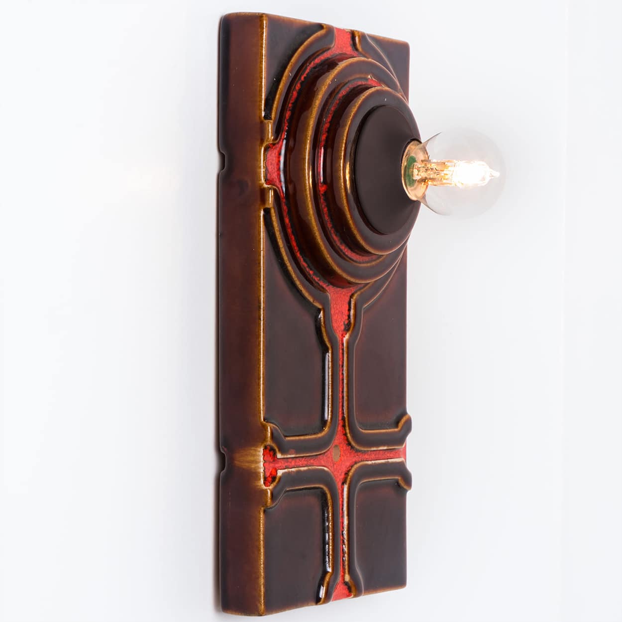 1 of the 3 Square Ceramic Wall Lights, 1970