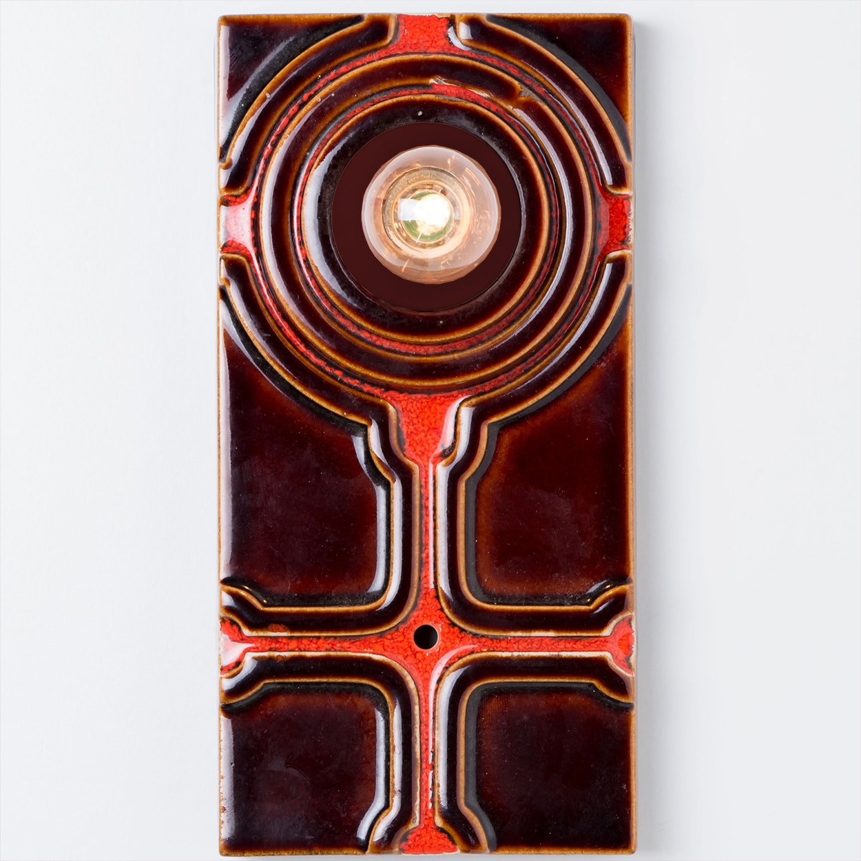 1 of the 3 Square Ceramic Wall Lights, 1970