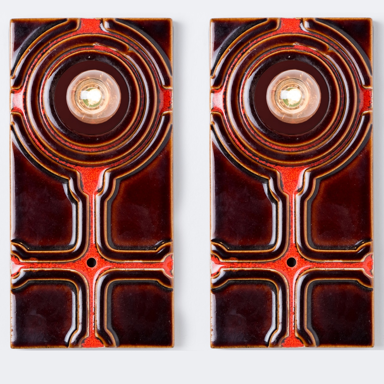 1 of the 3 Square Ceramic Wall Lights, 1970