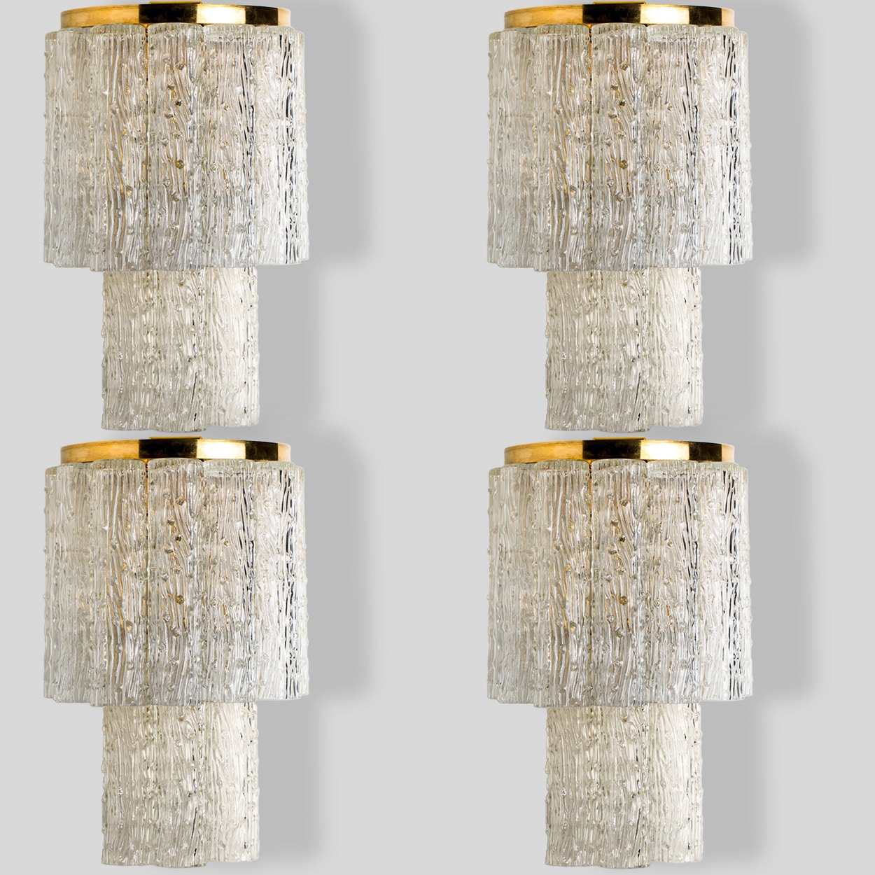 1 of the 4 Large Wall Lights with Glasses From Zuccheri for Venini