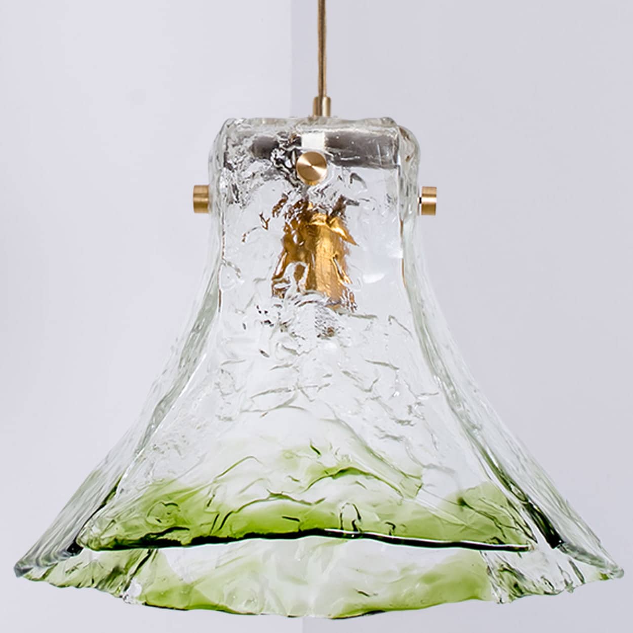 1 of the 2 Green Flower Pendant Lights In The Style Of Carlo Nason, 1960