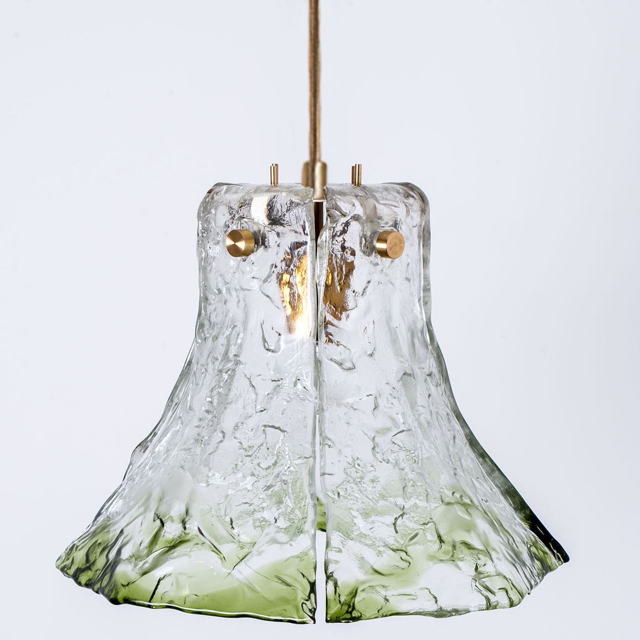 1 of the 2 Green Flower Pendant Lights In The Style Of Carlo Nason, 1960