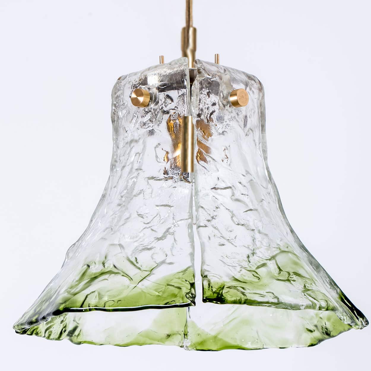 1 of the 2 Green Flower Pendant Lights In The Style Of Carlo Nason, 1960