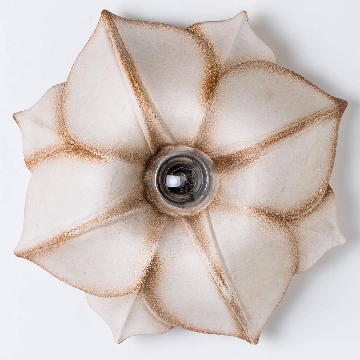 1 of the 2 Pan Leuchten Ceramic Flower Wall Lights, Germany, 1960