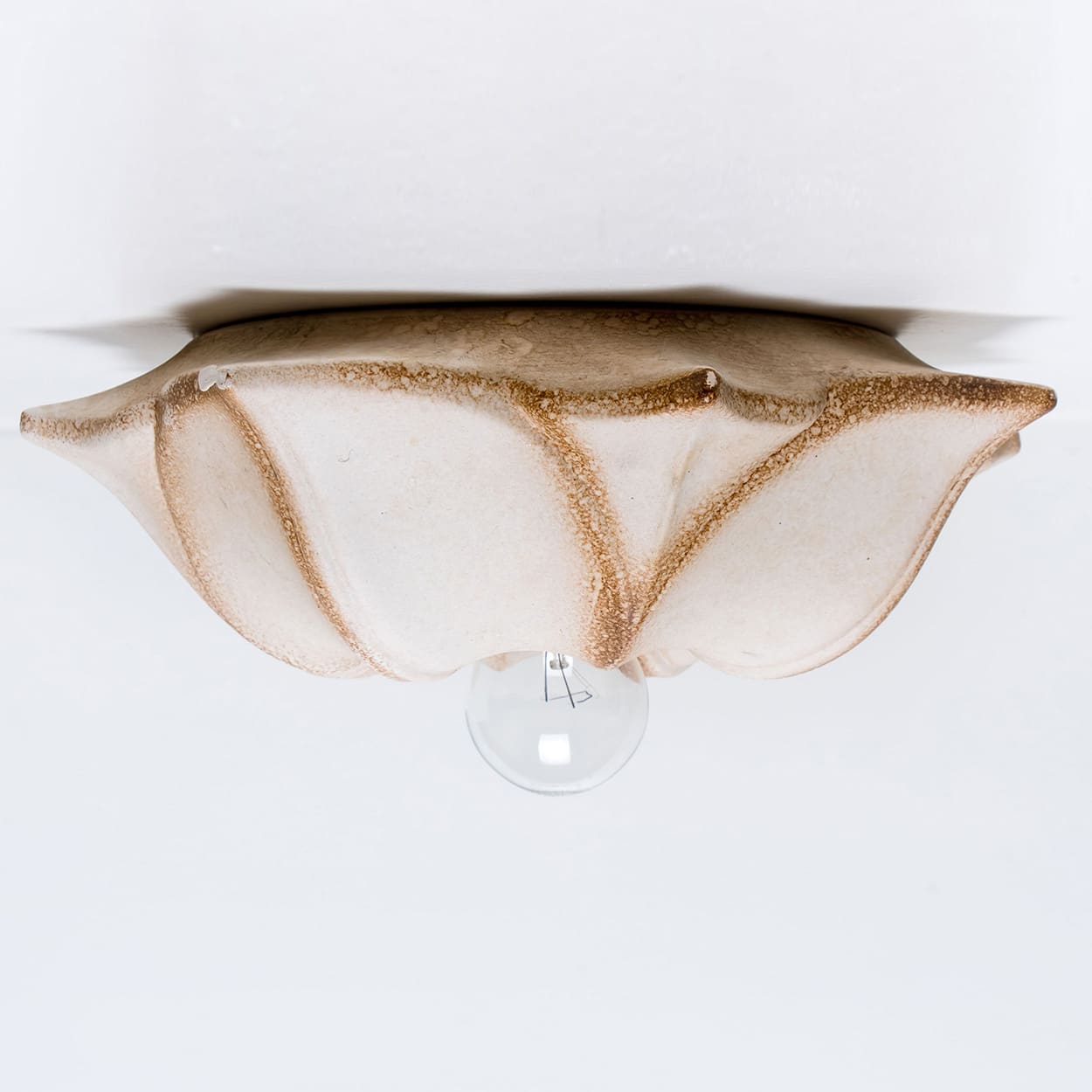 1 of the 2 Pan Leuchten Ceramic Flower Wall Lights, Germany, 1960