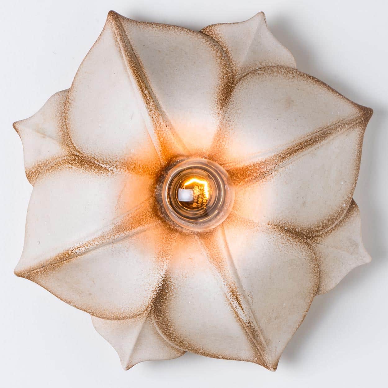 1 of the 2 Pan Leuchten Ceramic Flower Wall Lights, Germany, 1960