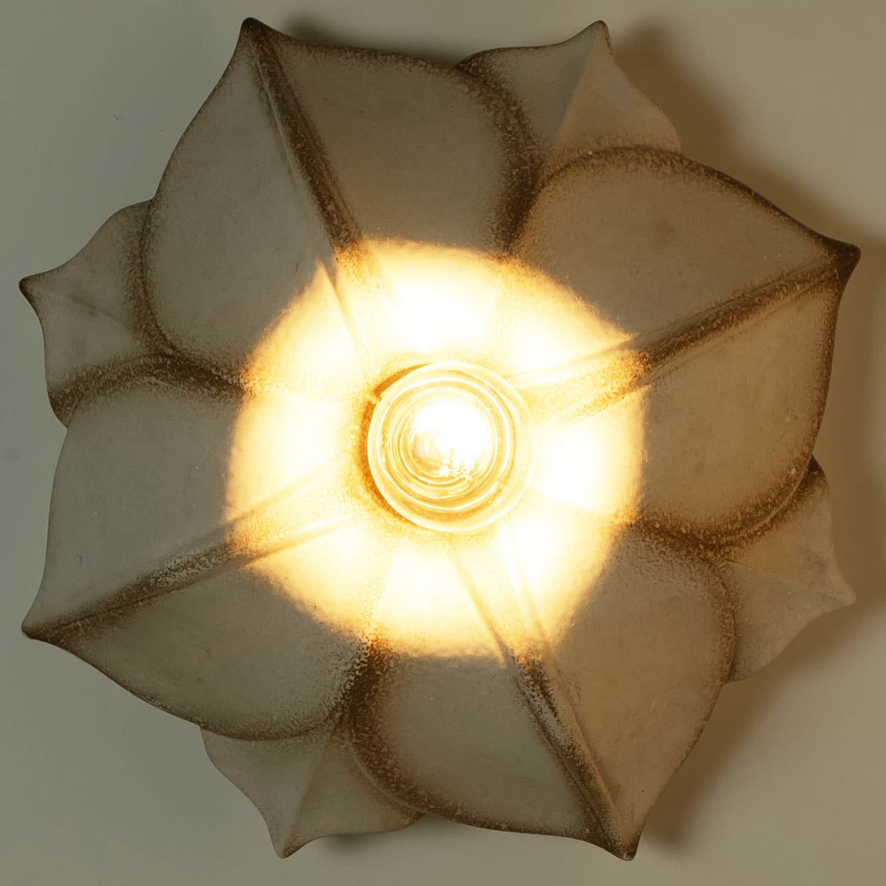 1 of the 2 Pan Leuchten Ceramic Flower Wall Lights, Germany, 1960