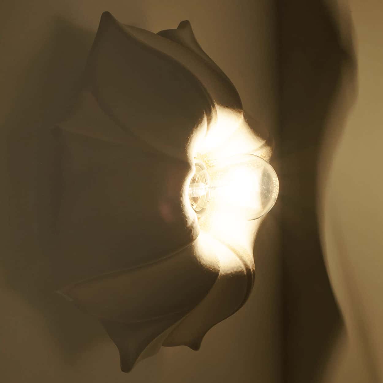 1 of the 2 Pan Leuchten Ceramic Flower Wall Lights, Germany, 1960