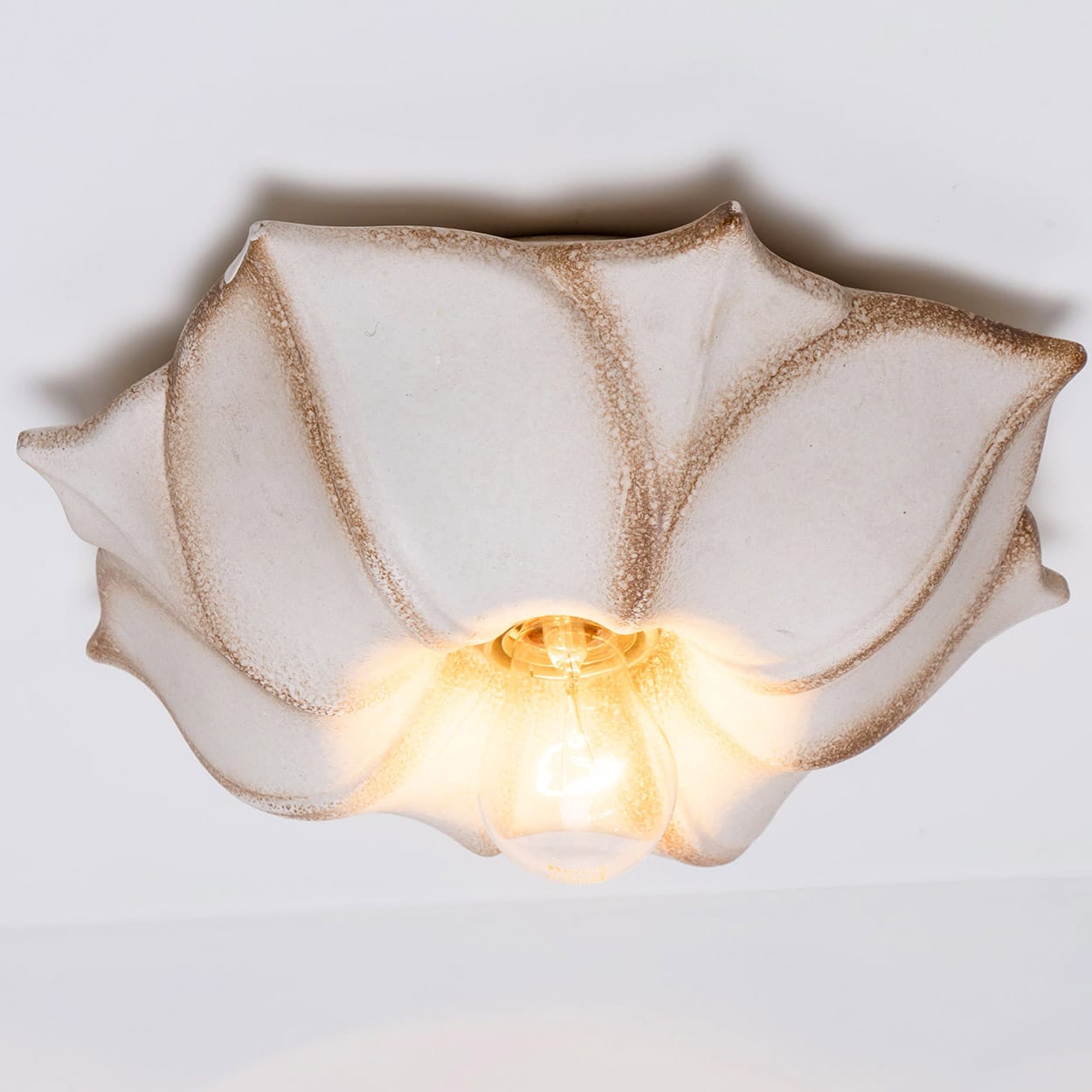 1 of the 2 Pan Leuchten Ceramic Flower Wall Lights, Germany, 1960