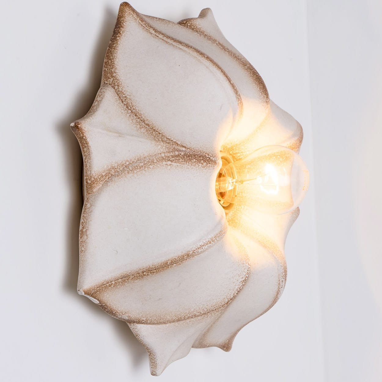 1 of the 2 Pan Leuchten Ceramic Flower Wall Lights, Germany, 1960