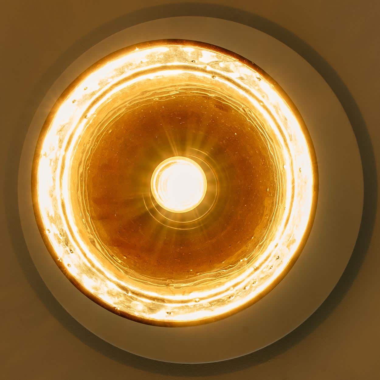 1 of the 8 Brown Glass Pendants, Peill Putzler, 1970
