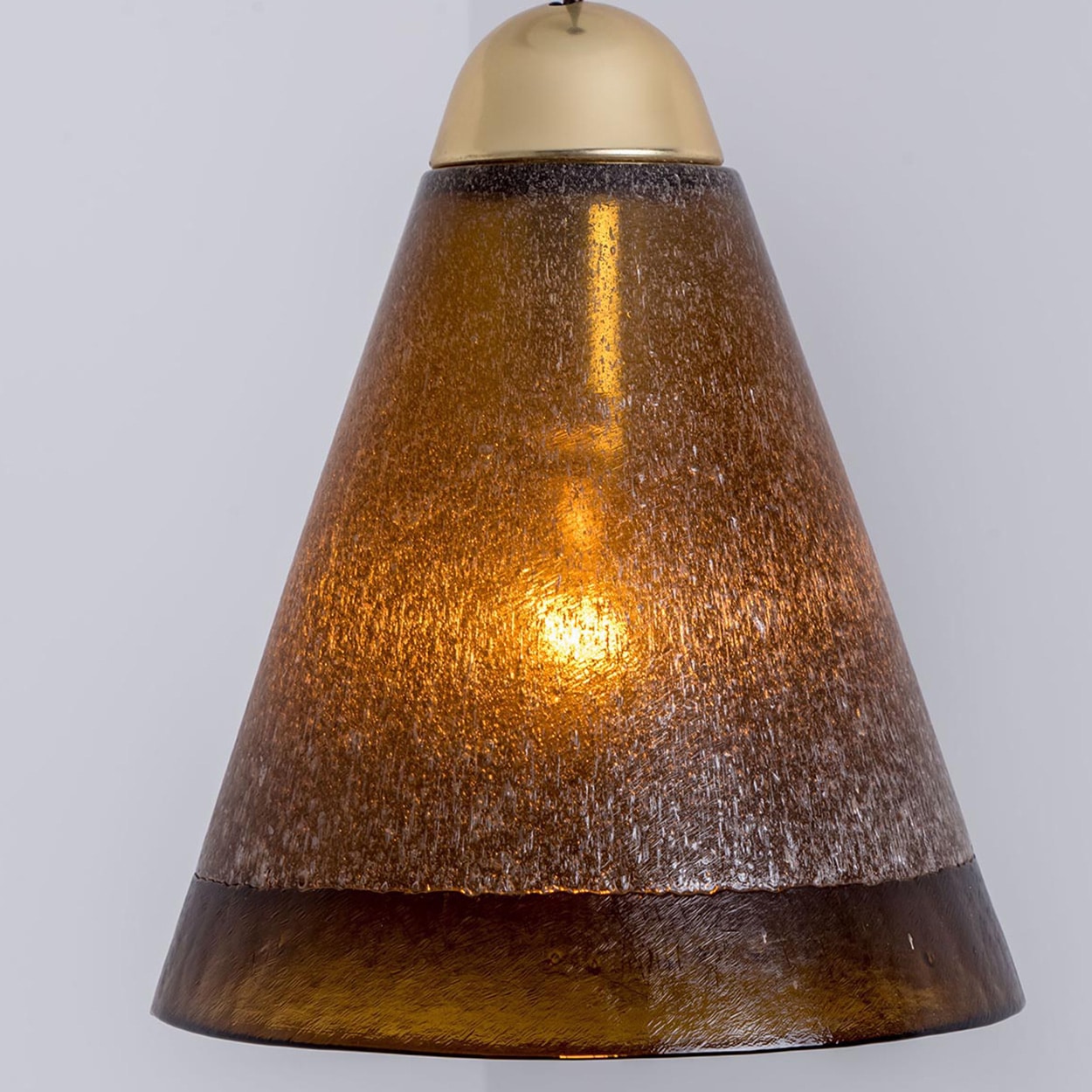 1 of the 8 Brown Glass Pendants, Peill Putzler, 1970