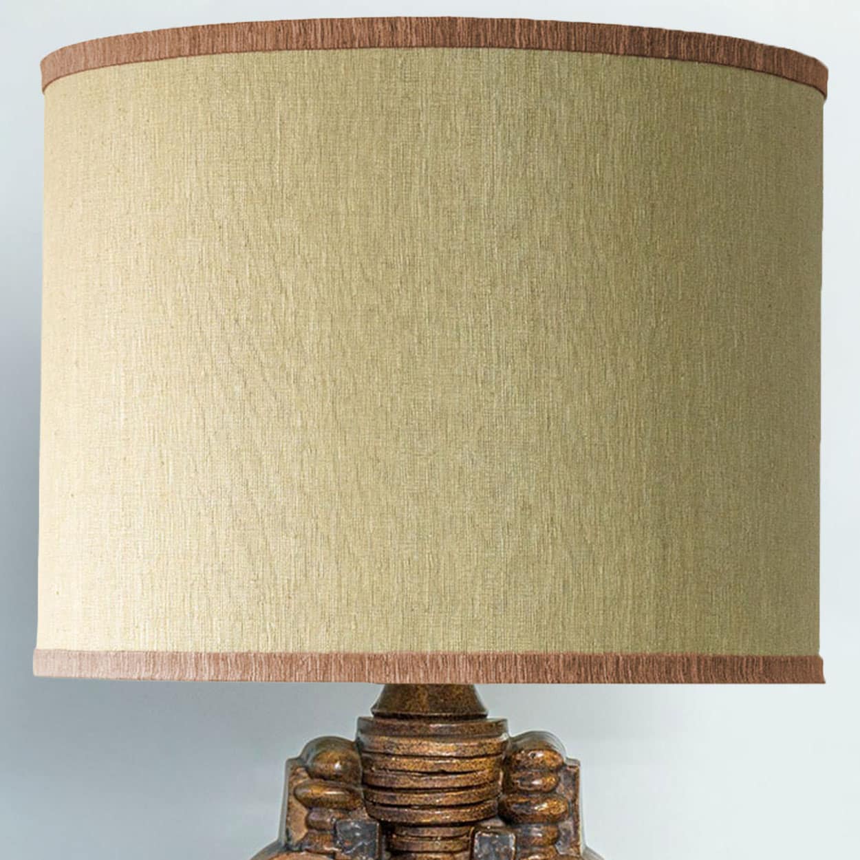 Ceramic Floor/Table Lamp B. Rooke, Beige Custom Made Lampshade by R. Houben