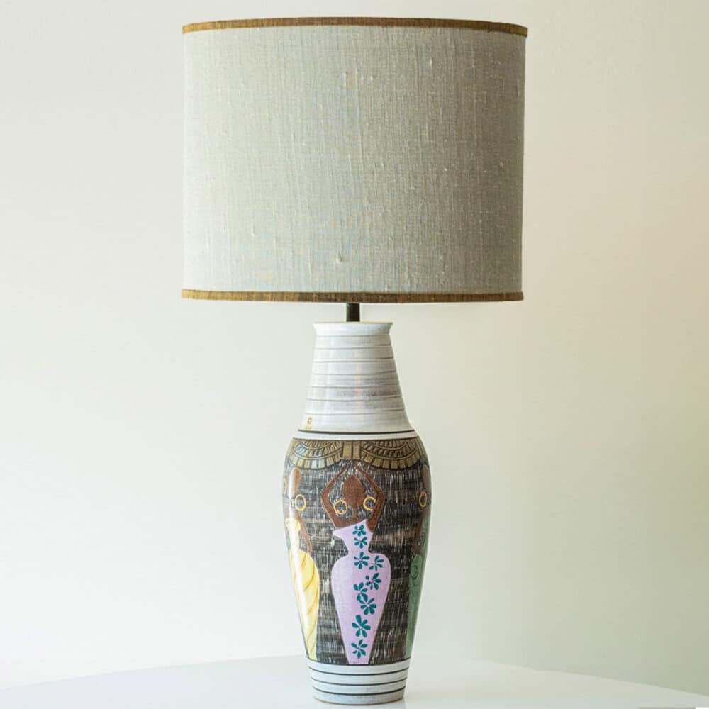 Multicolor Ceramic Lamp, Custom Made Lampshade by R. Houben