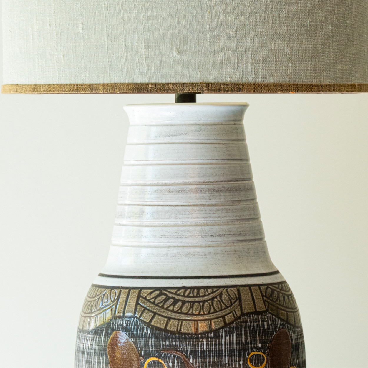 Multicolor Ceramic Lamp, Custom Made Lampshade by R. Houben