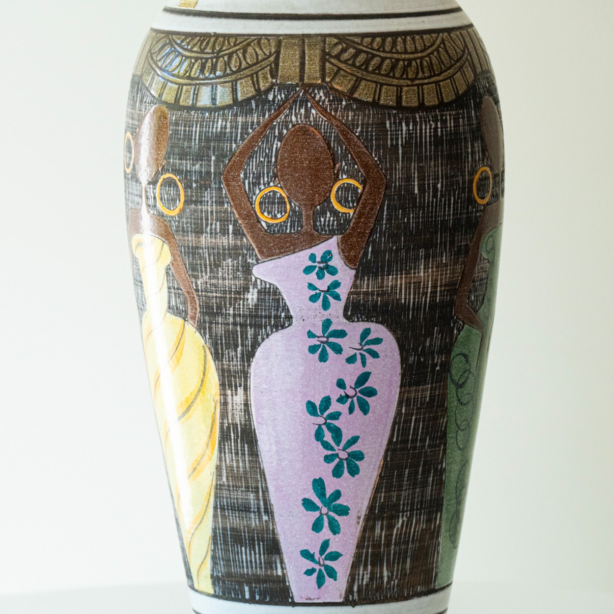 Multicolor Ceramic Lamp, Custom Made Lampshade by R. Houben