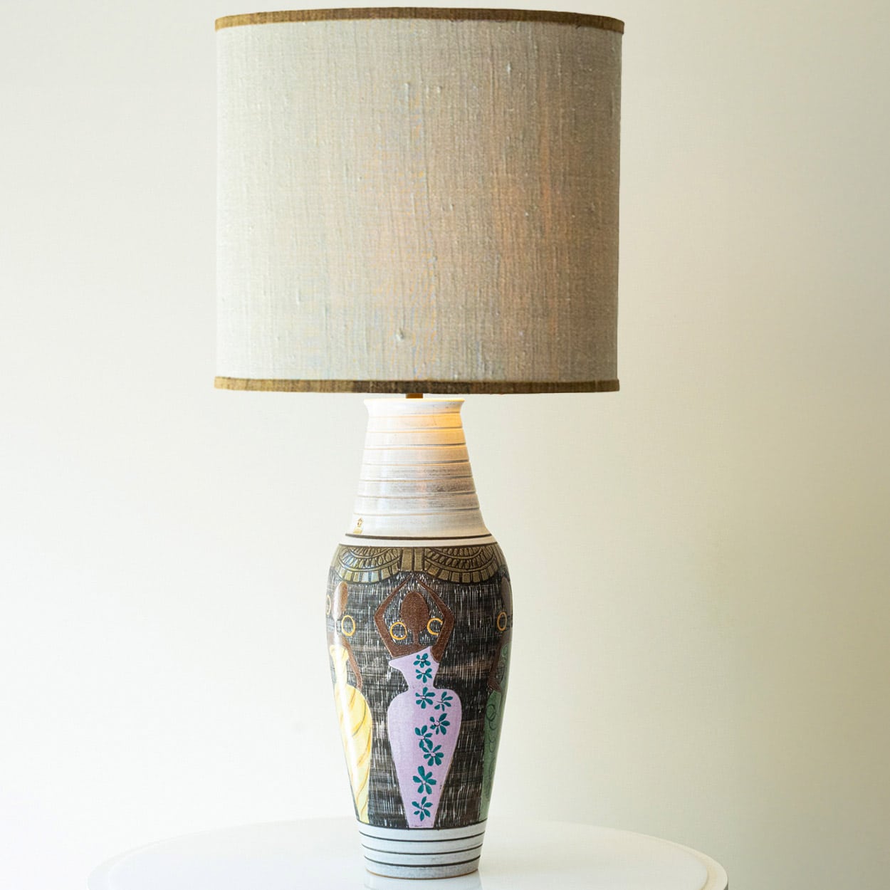 Multicolor Ceramic Lamp, Custom Made Lampshade by R. Houben