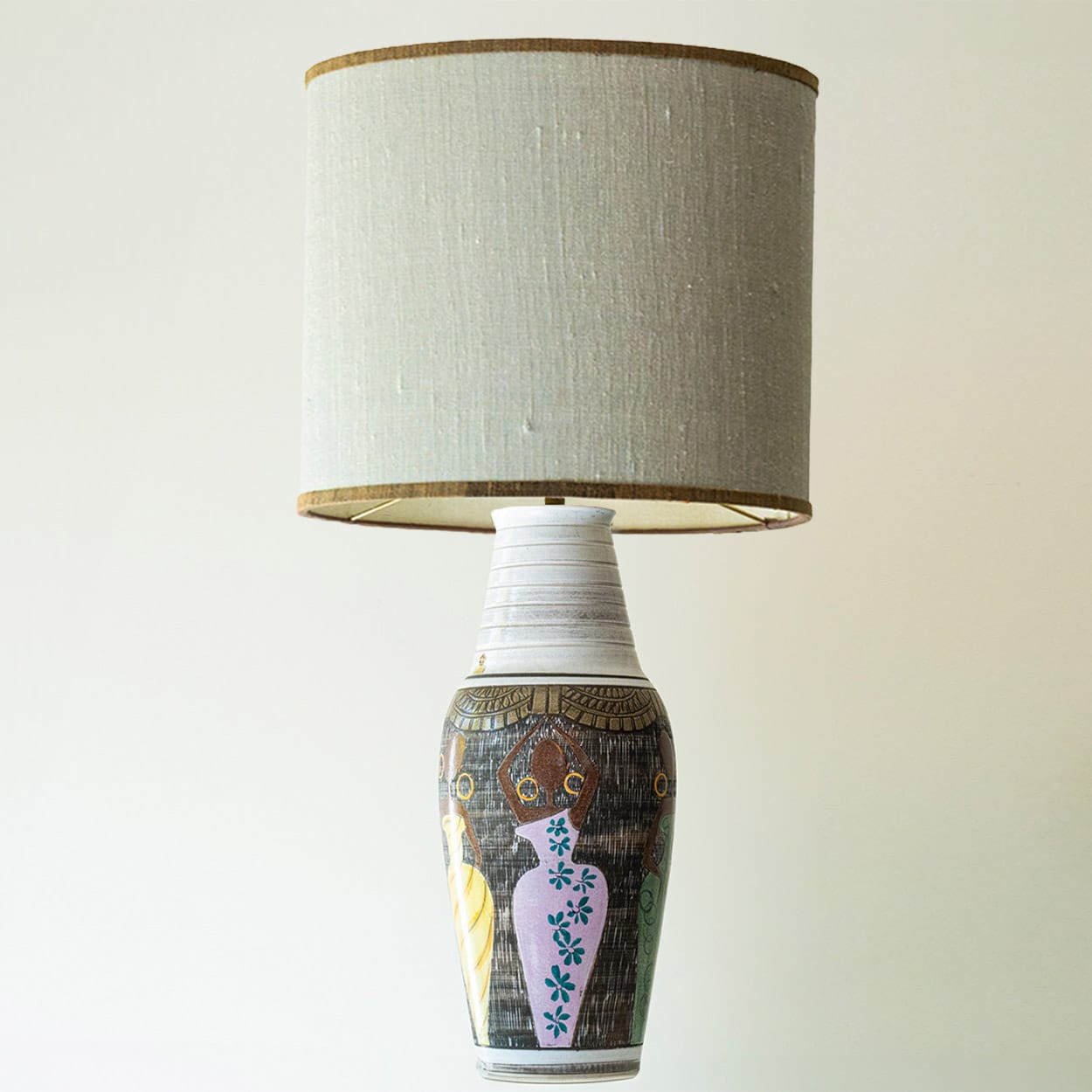 Multicolor Ceramic Lamp, Custom Made Lampshade by R. Houben