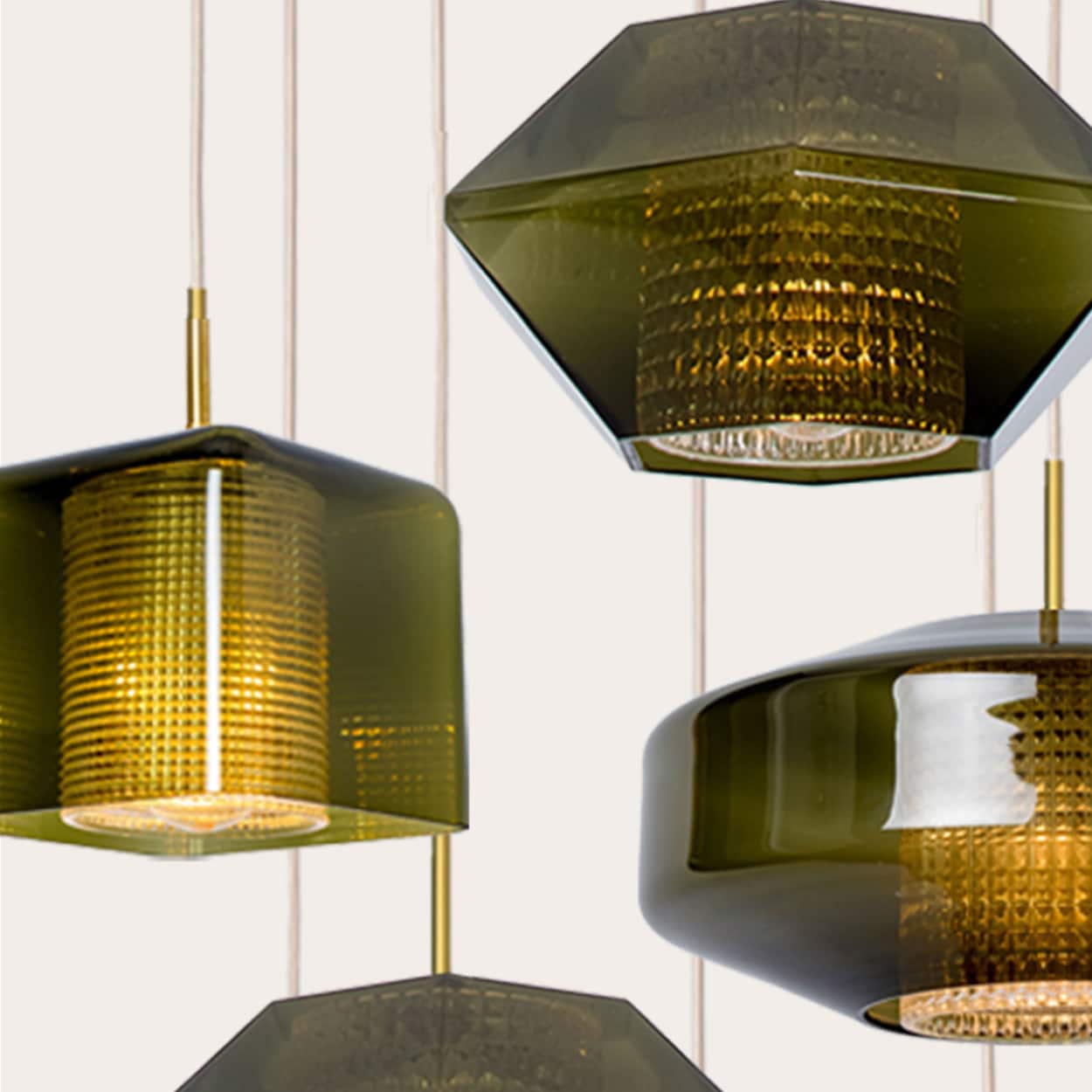 1 of the 7 Green Glass Pendants by Carl Fagerlund for Orrefors, 1960s