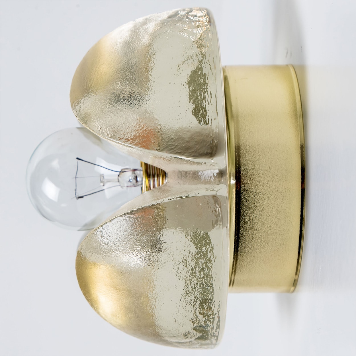Pair of Flower Wall Lights, Brass and Glass by Sische, 1970s, Germany