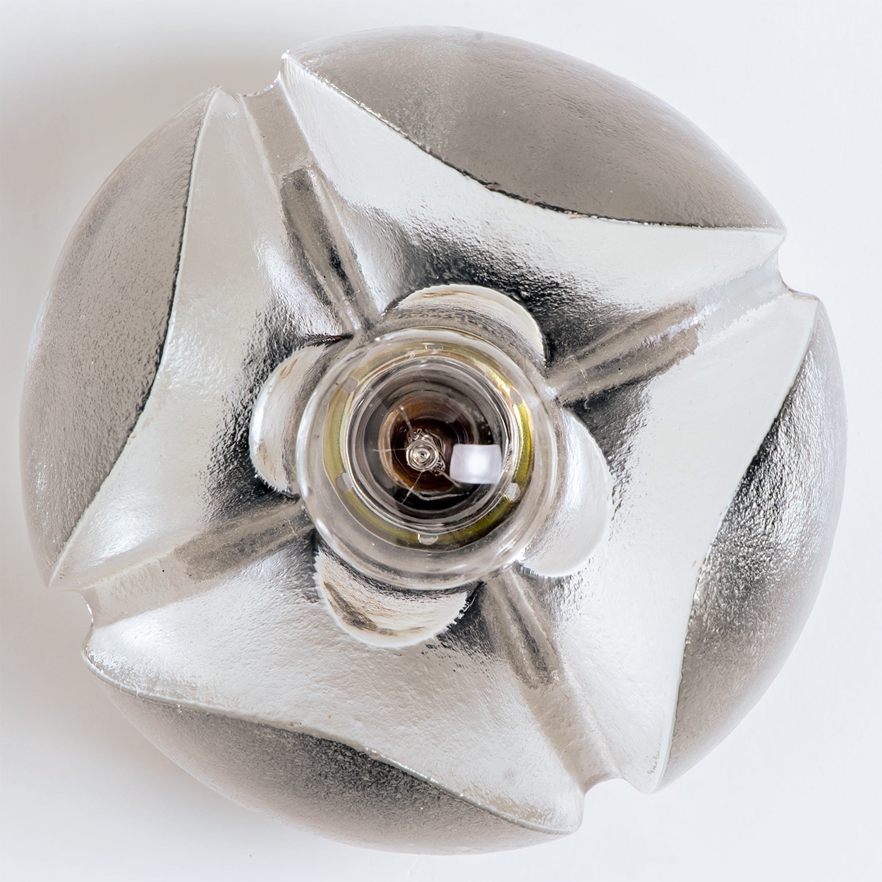 Pair of Flower Wall Lights, Chrome and Glass by Sische, 1970s, Germany