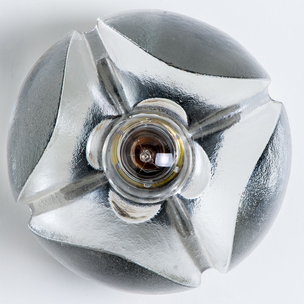 Pair of Flower Wall Lights, Chrome and Glass by Sische, 1970s, Germany