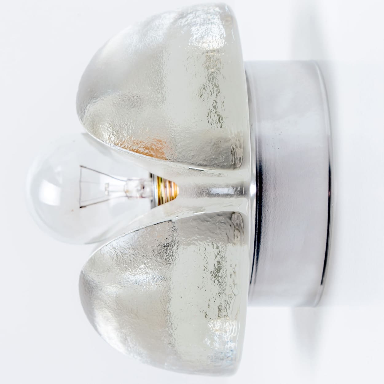 Pair of Flower Wall Lights, Chrome and Glass by Sische, 1970s, Germany