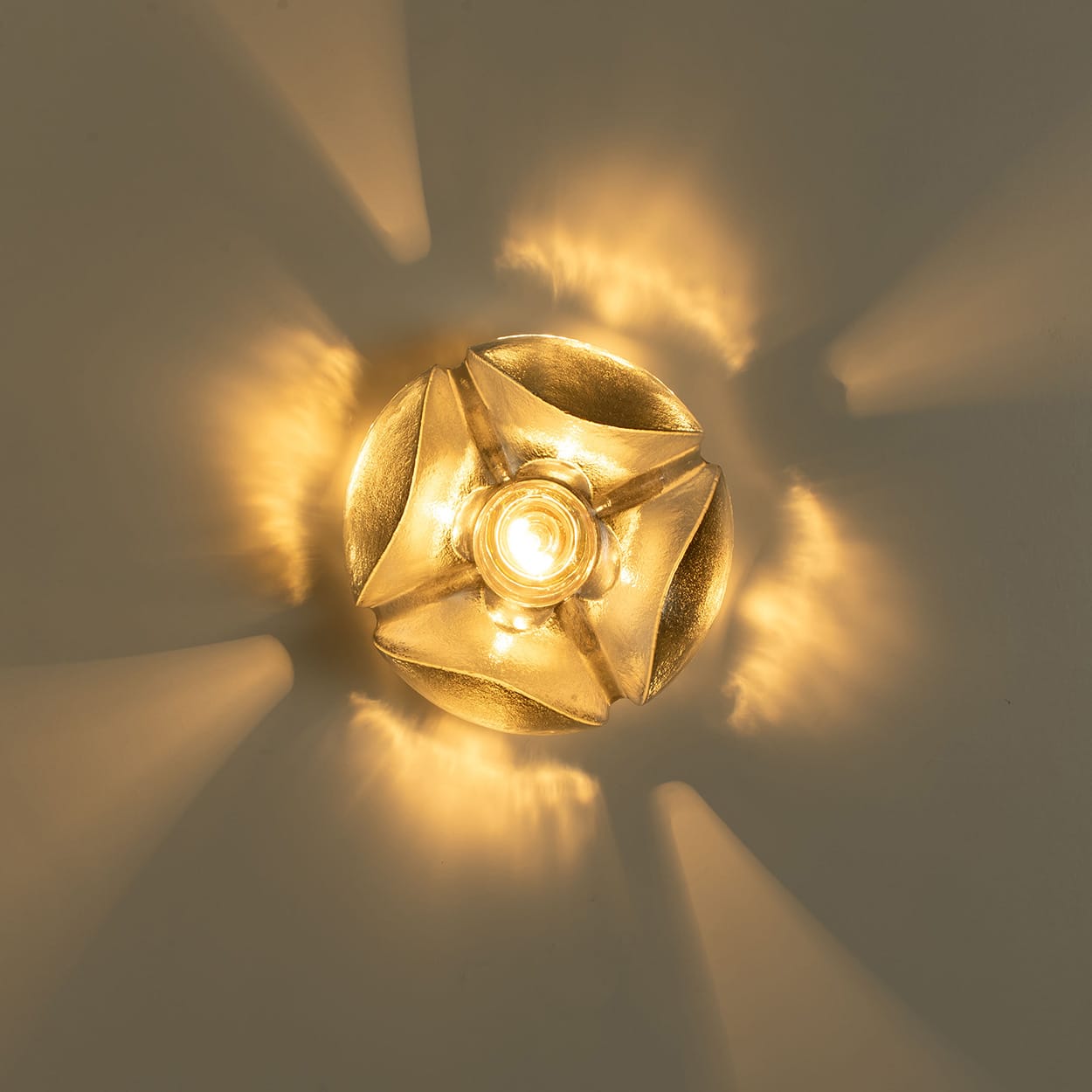 Pair of Flower Wall Lights, Chrome and Glass by Sische, 1970s, Germany