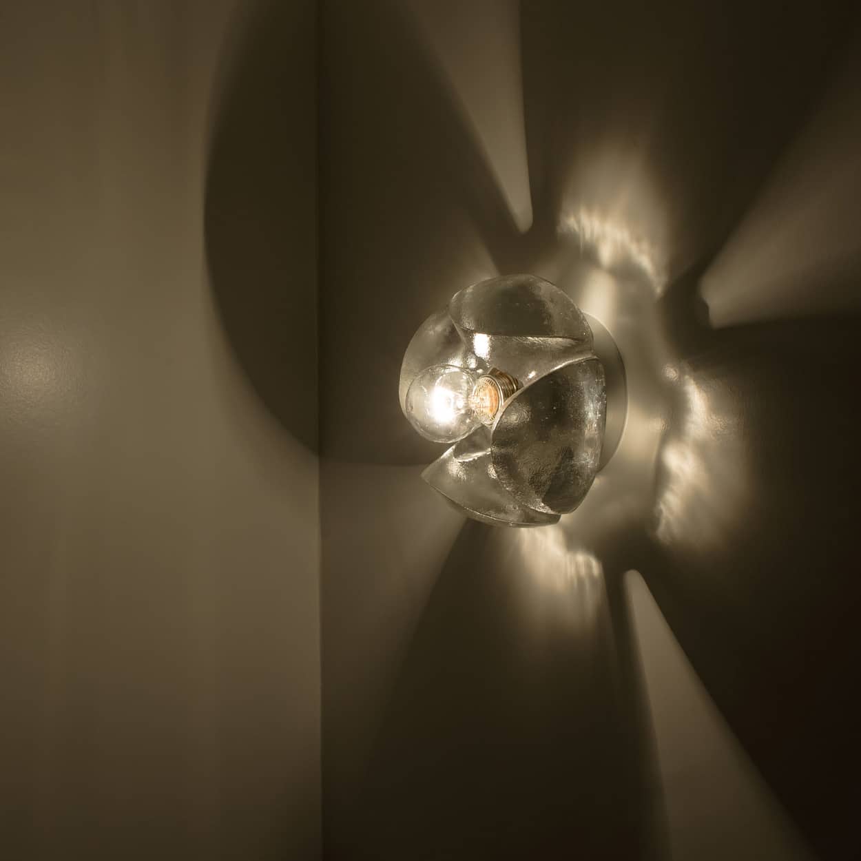 Pair of Flower Wall Lights, Chrome and Glass by Sische, 1970s, Germany