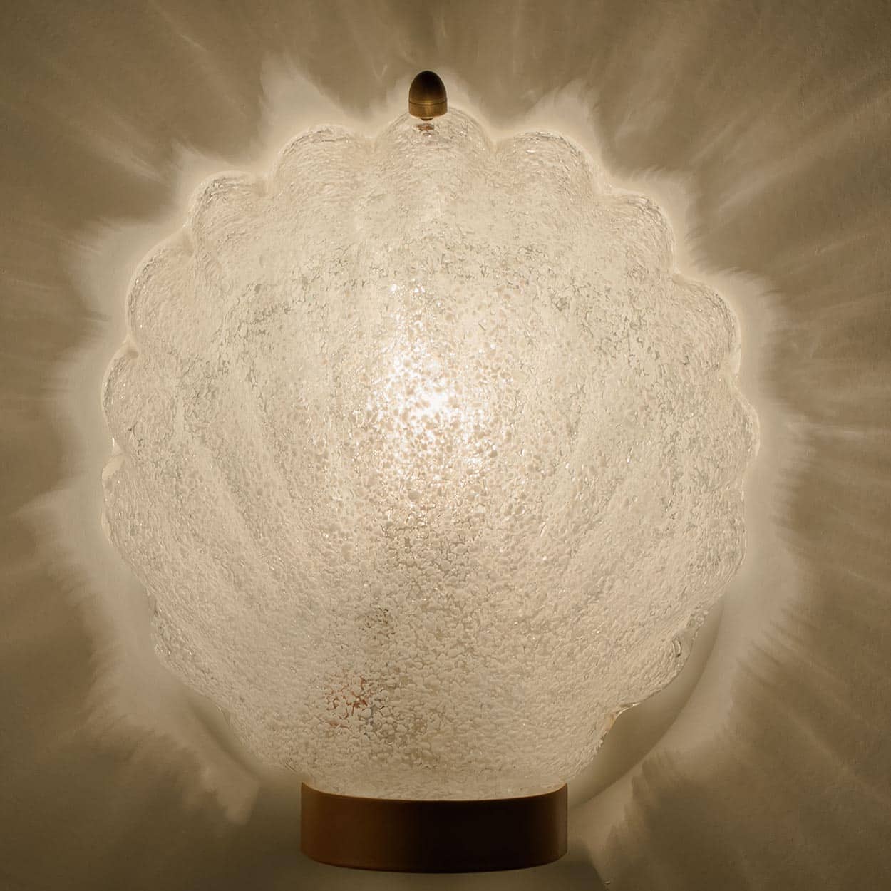 Pair of Shell Shaped Brass and Glass Wall Lights, Limburg, Germany