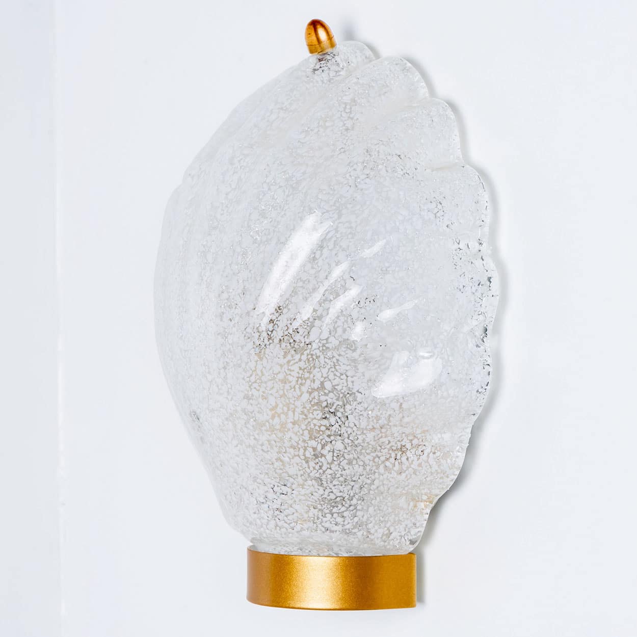 Pair of Shell Shaped Brass and Glass Wall Lights, Limburg, Germany