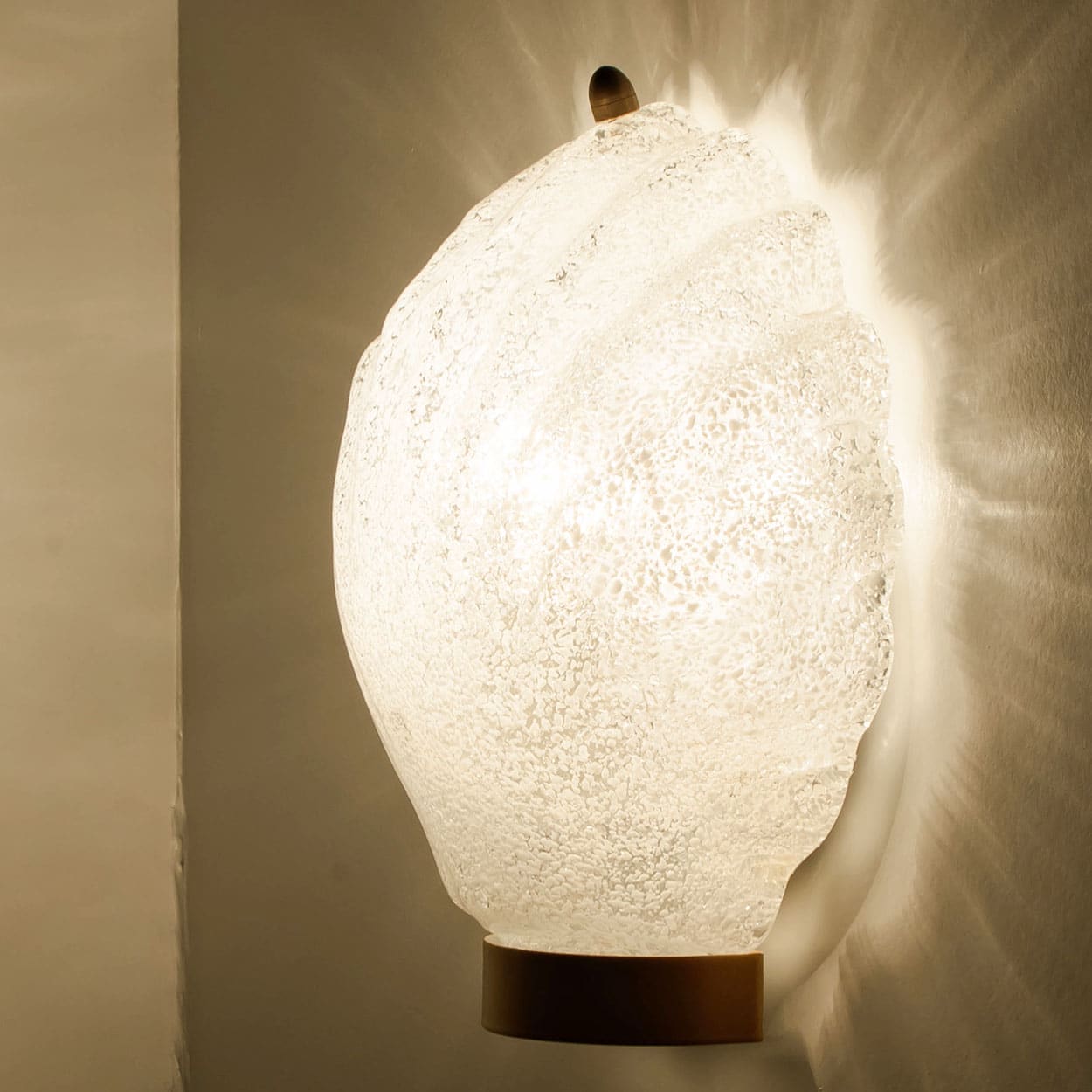Pair of Shell Shaped Brass and Glass Wall Lights, Limburg, Germany