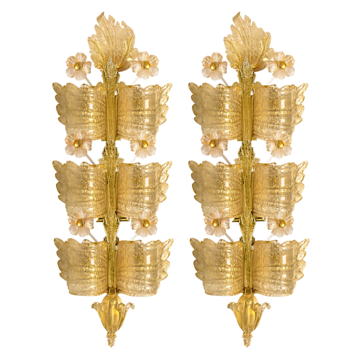 Pair of Grand Hotel by Barovier & Toso, Murano, 1960s