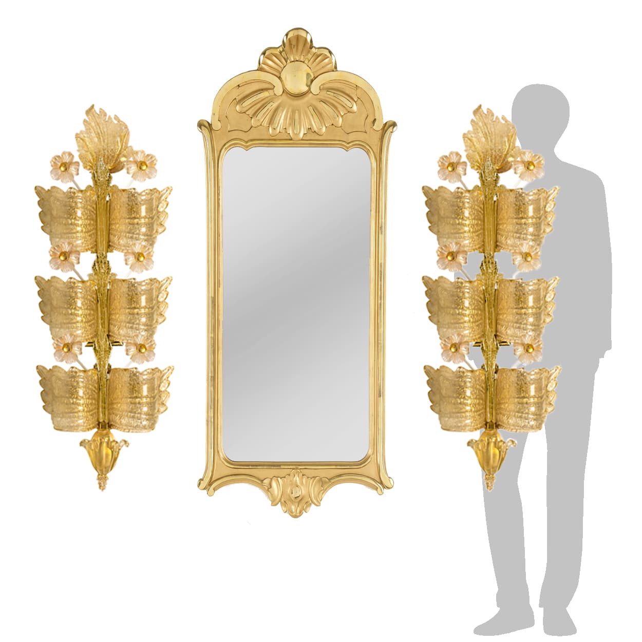 Pair of Grand Hotel by Barovier & Toso, Murano, 1960s