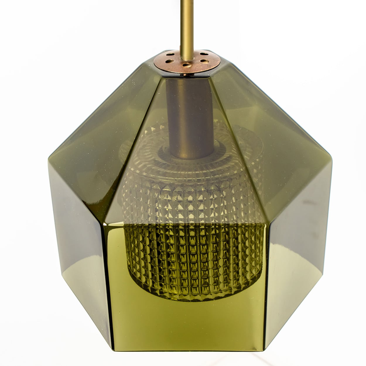 Set of 3 Green Glass Pendants by Carl Fagerlund for Orrefors, 1960s