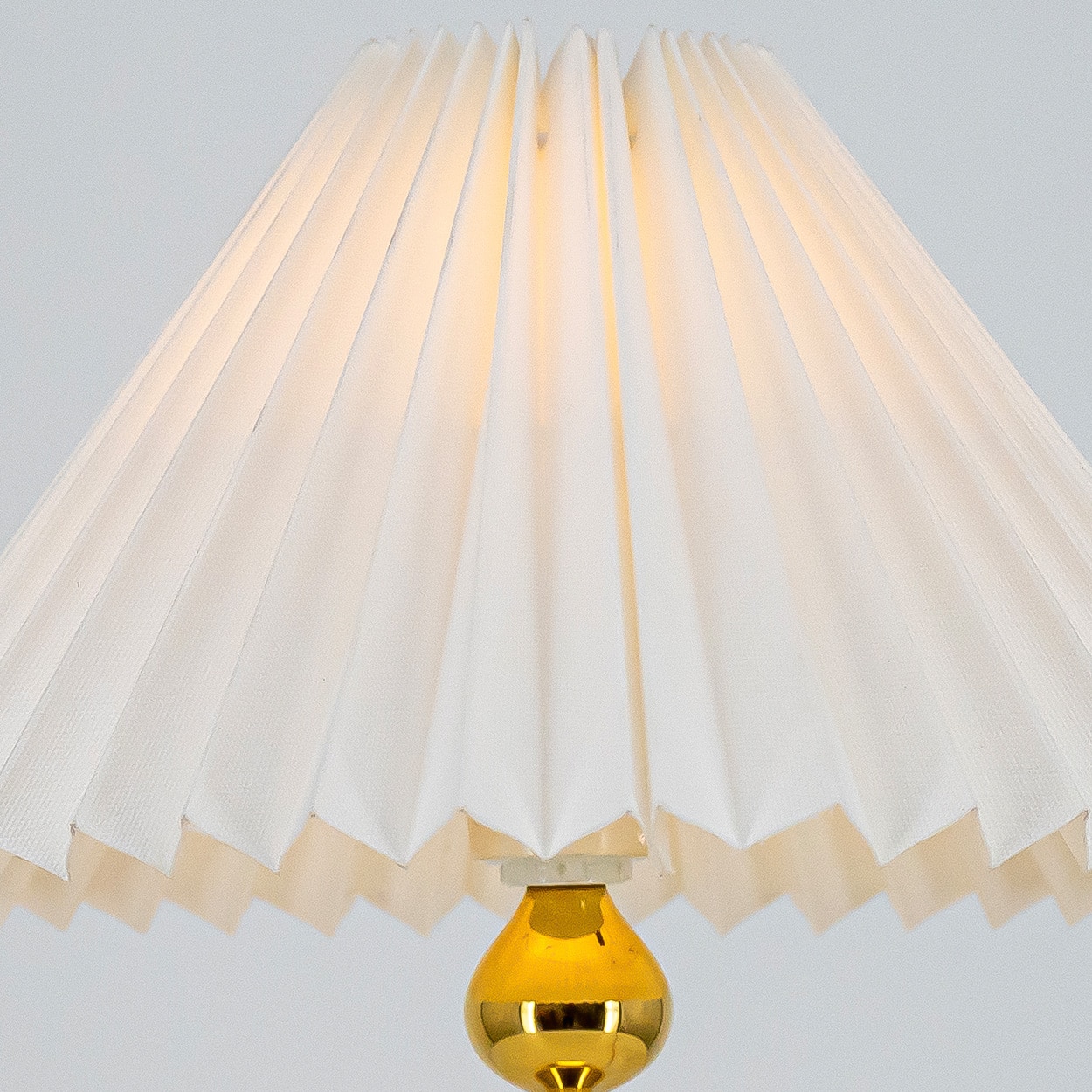 Pair of Asmussen 24 carat Gold plated Drops Table Lamps with Pleated Lampshade