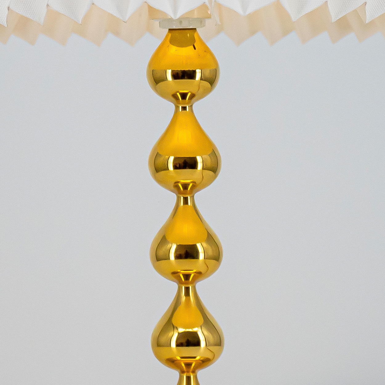 Pair of Asmussen 24 carat Gold plated Drops Table Lamps with Pleated Lampshade