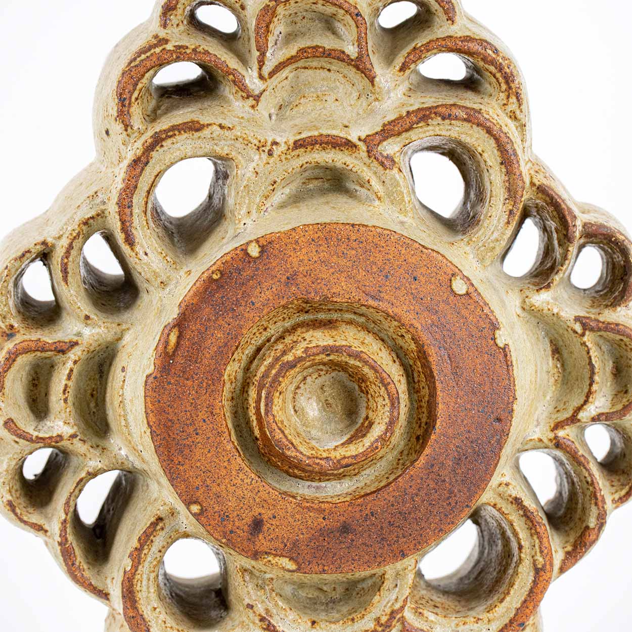 Ceramic Floor/Table Lamp B. Rooke, Beige Custom Made Lampshade by R. Houben