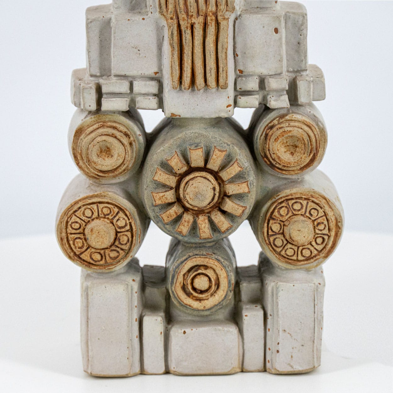 Ceramic Floor/Table Lamp B. Rooke, Natural Custom Made Lampshade by R. Houben