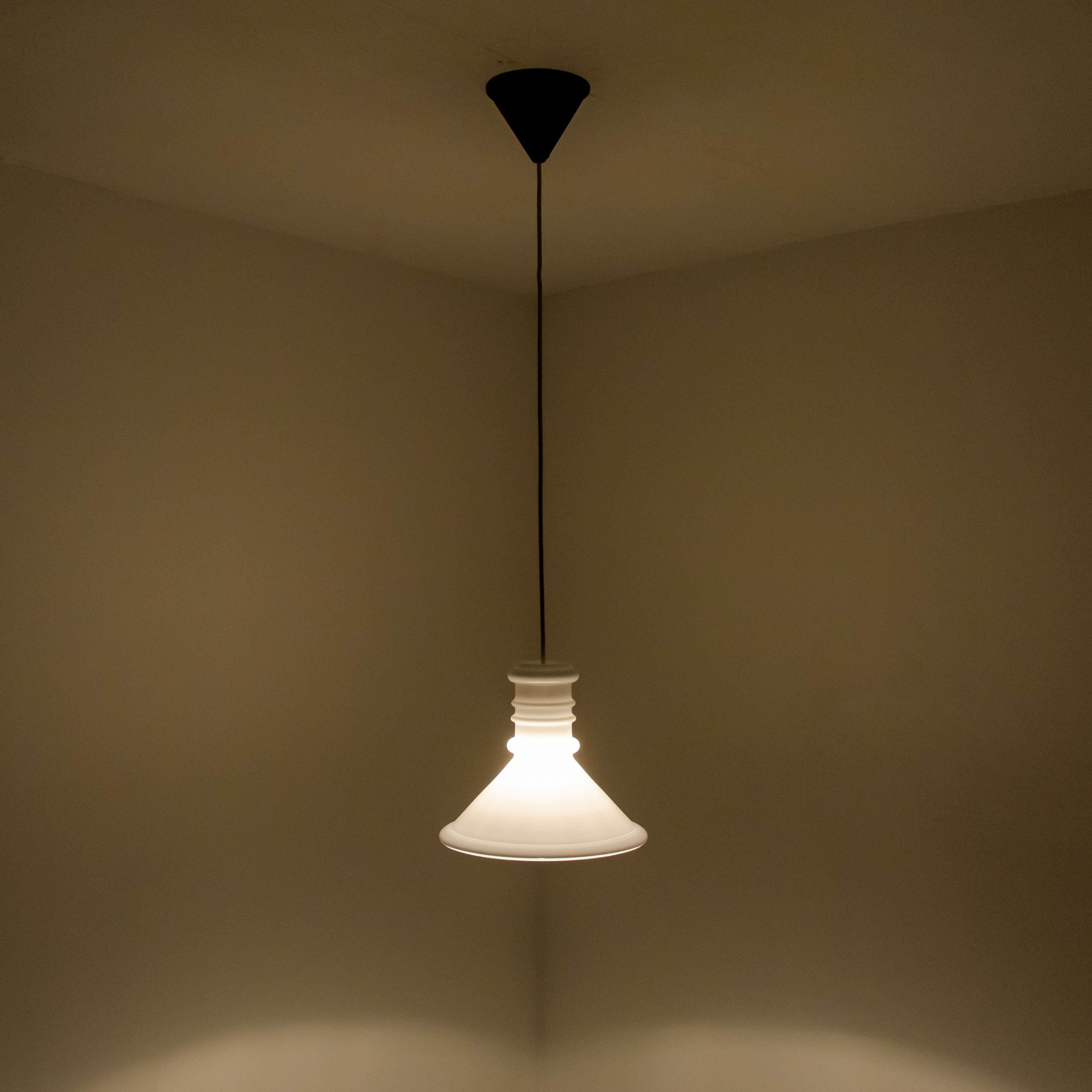 1 of the 5 Round Holmegaard Hanging Lamps by Michael Bang, 1970