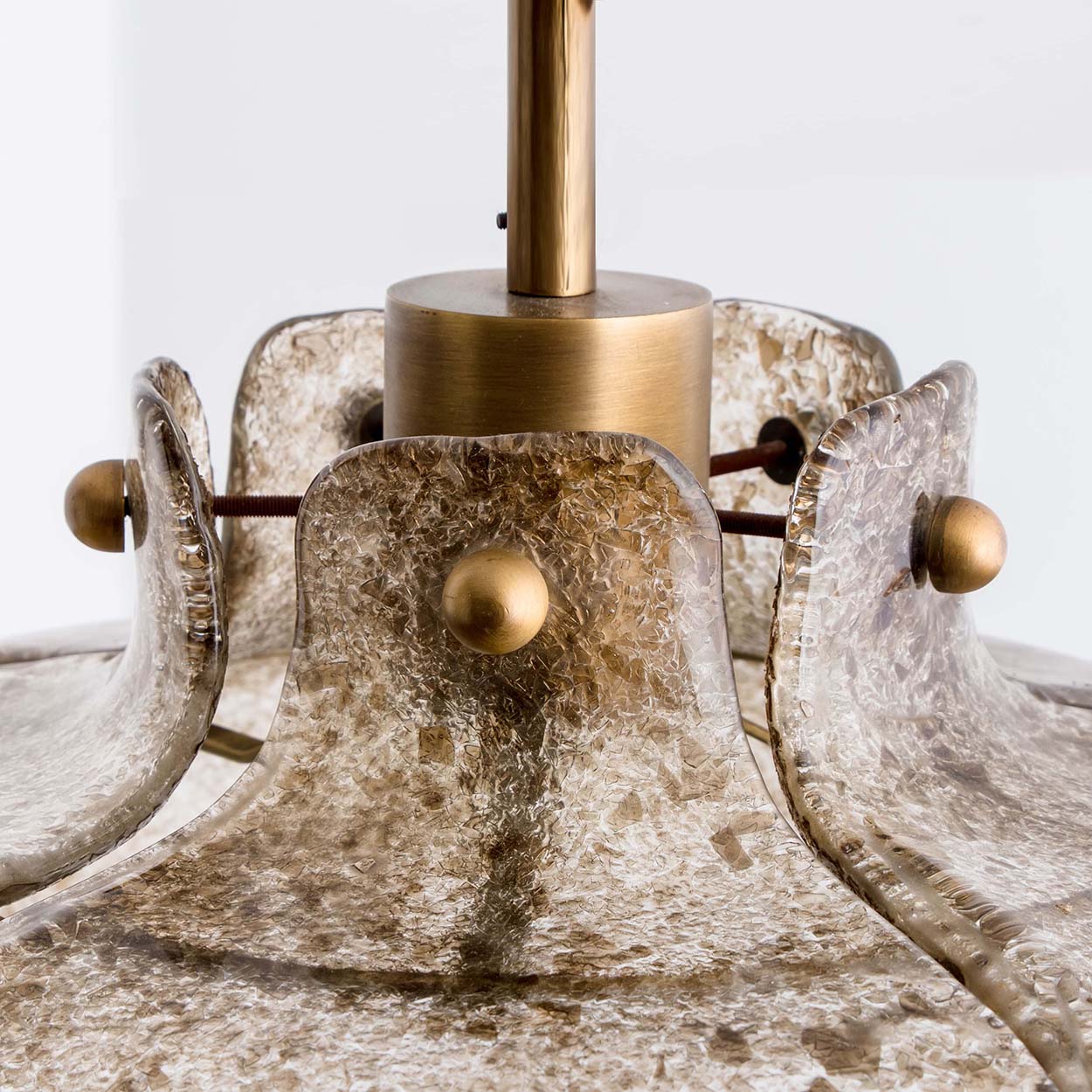 Pendant Flower Lamp with Spotted Brown Glass, Germany