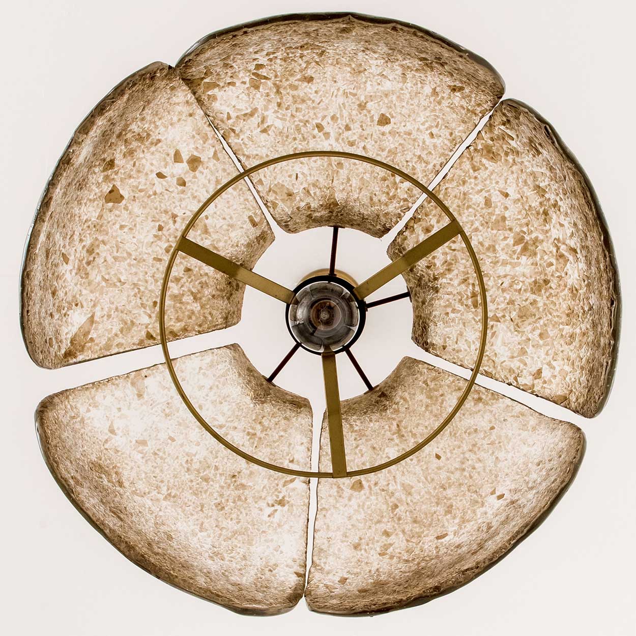 Pendant Flower Lamp with Spotted Brown Glass, Germany