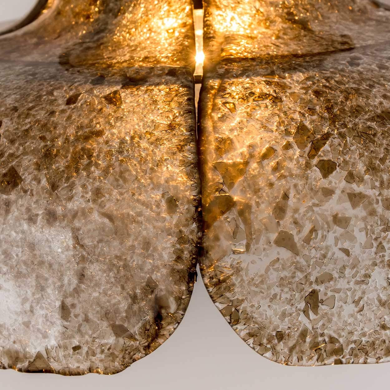 Pendant Flower Lamp with Spotted Brown Glass, Germany
